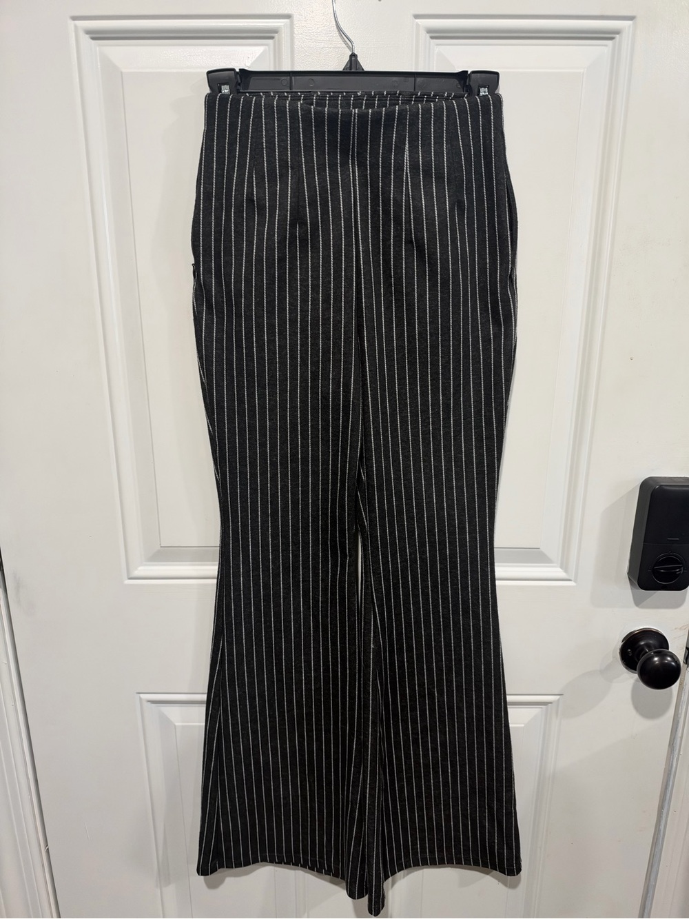 Women’s Black Halara Pinstripe Wide-Leg Pants